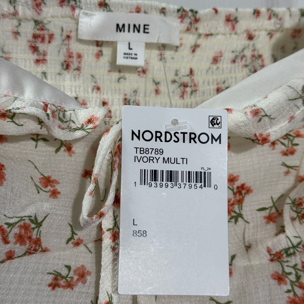 Blu Pepper Floral Milkmaid Crop Top Tie Front Cottagecore L - Picture 7 of 9